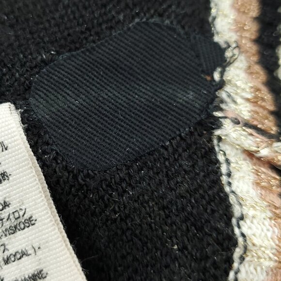 Free People Gold Dust Colorblock V-Neck Shimmer/Metallic Relaxed Fit Sweater XS - Picture 16 of 16